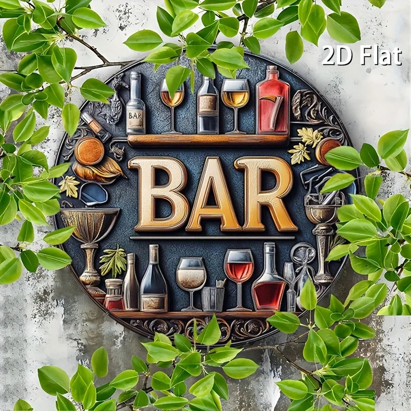 Plaque de bar vintage en métal