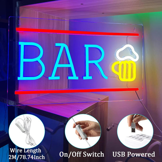Bar Neon Sign Beer LED Neon Light for Wall