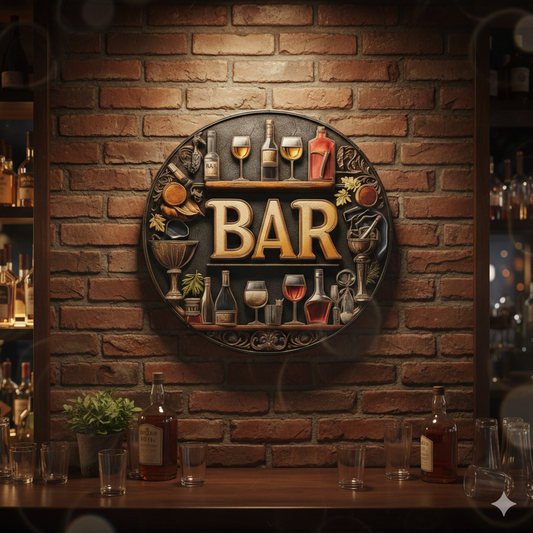 Vintage Metal Bar Sign