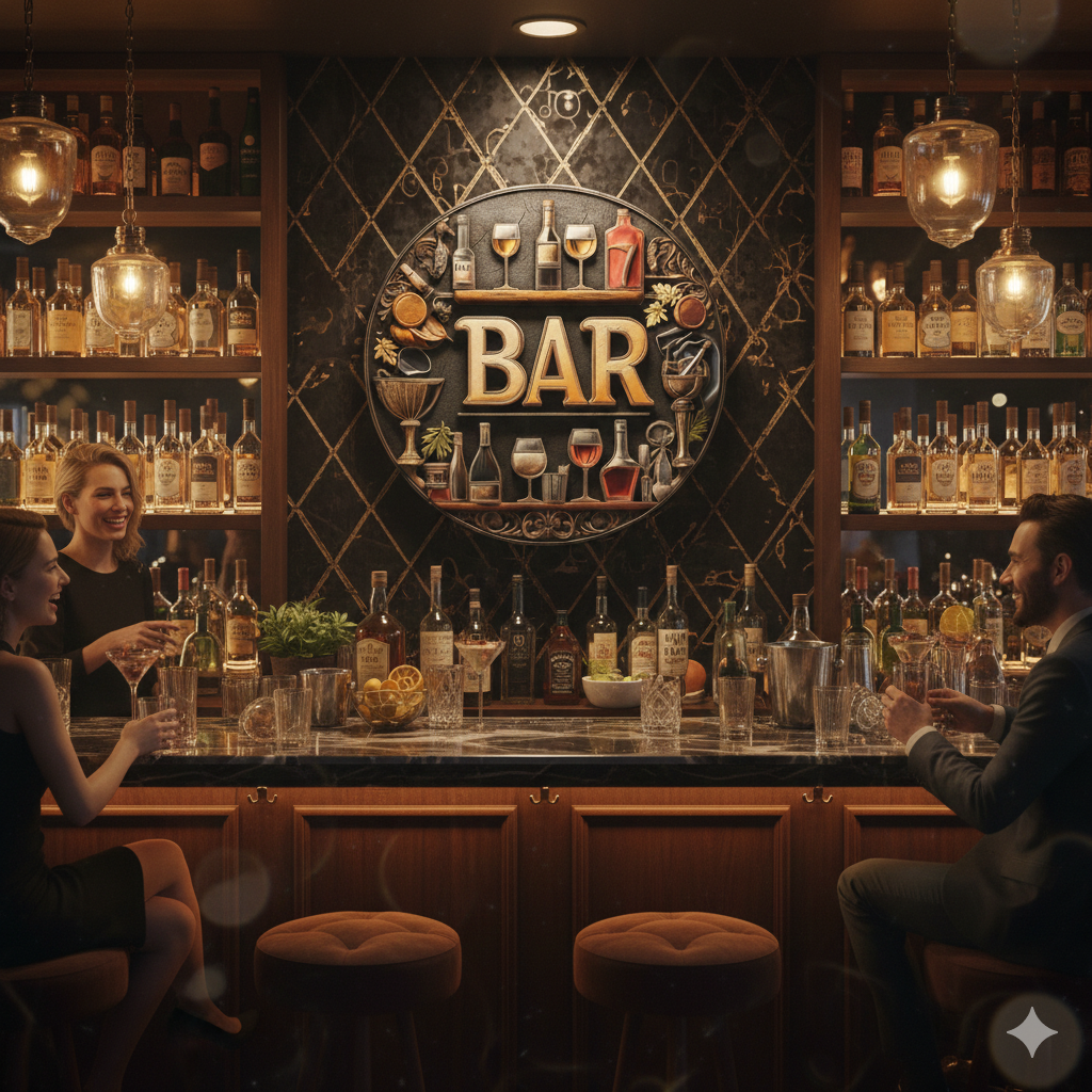 Vintage Metal Bar Sign