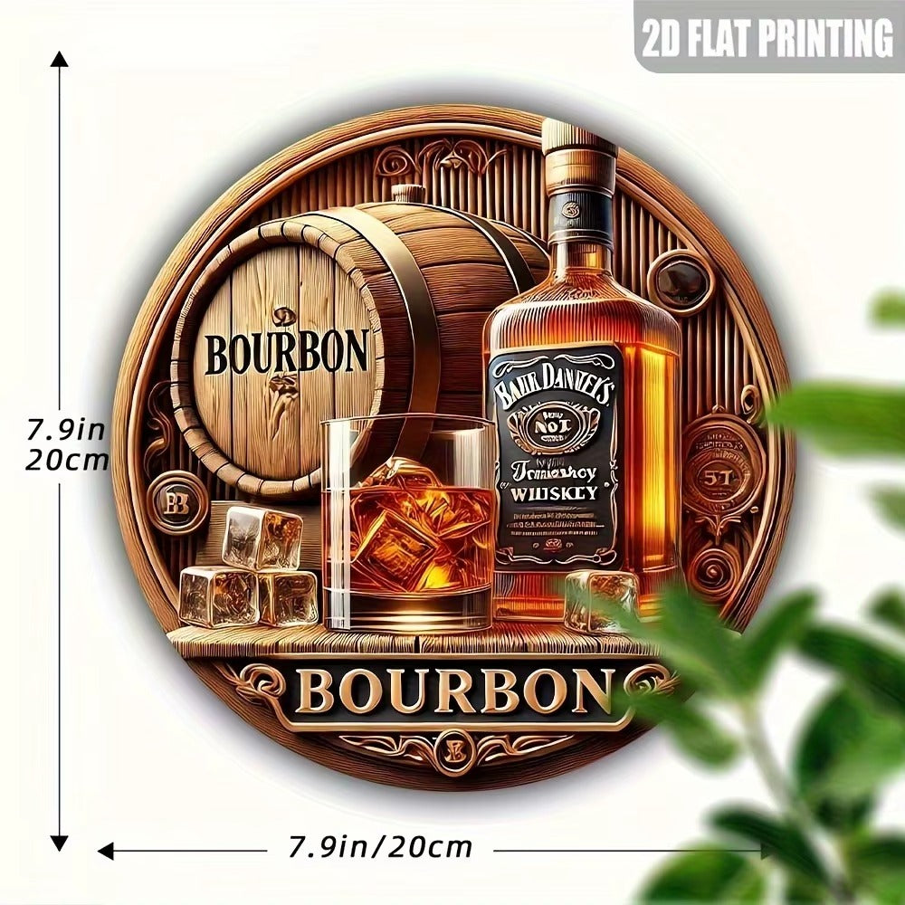 The Bourbon Heritage" Vintage Wood-Style Wall Art (8"x8")